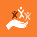hand holding people icon