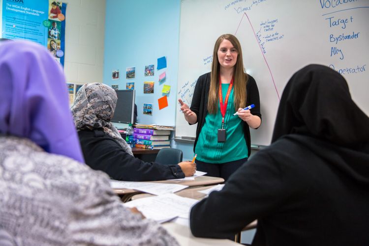 Claire Sagstuen, a new teacher from the TFA/UMN program (Photo Steve Niedorf)