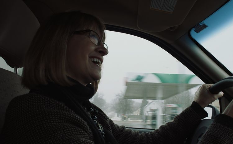 Woman driving a car