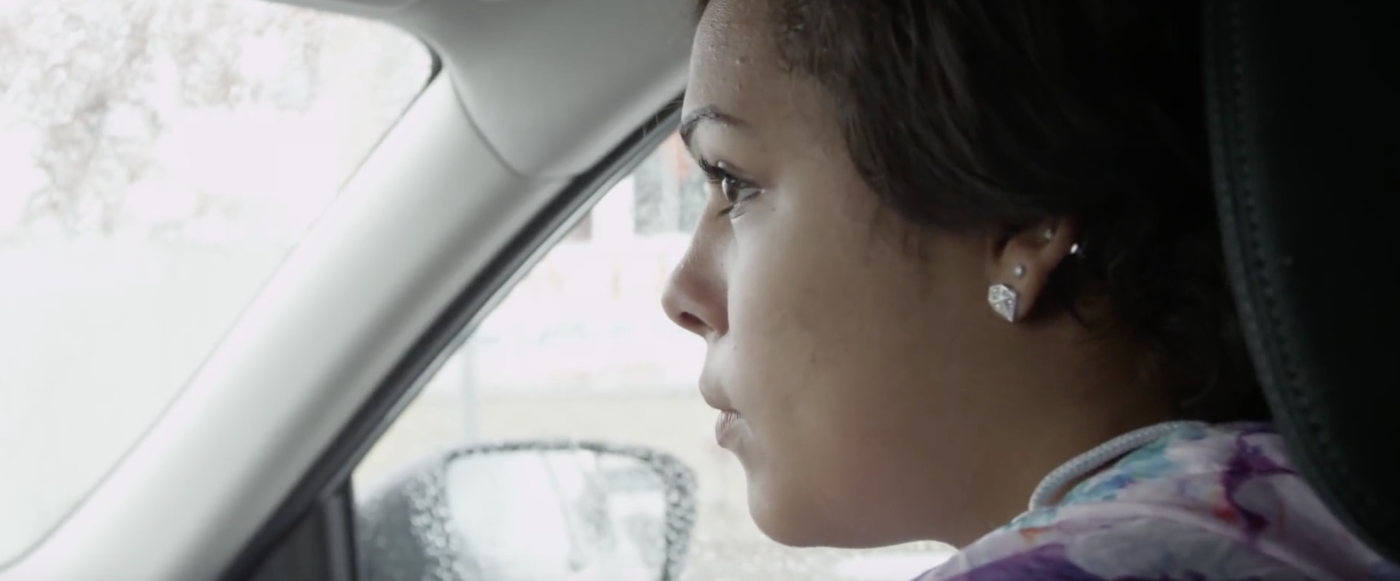 woman in a car
