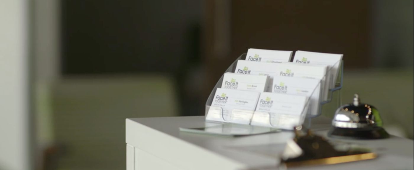 Business cards on a desk