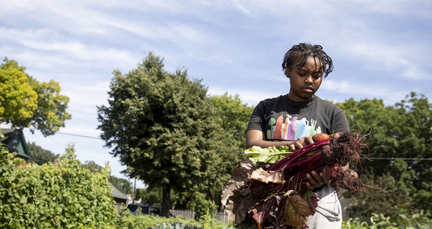 Omariasha Houston tends the plots using regenerative, sustainable and organic techniques