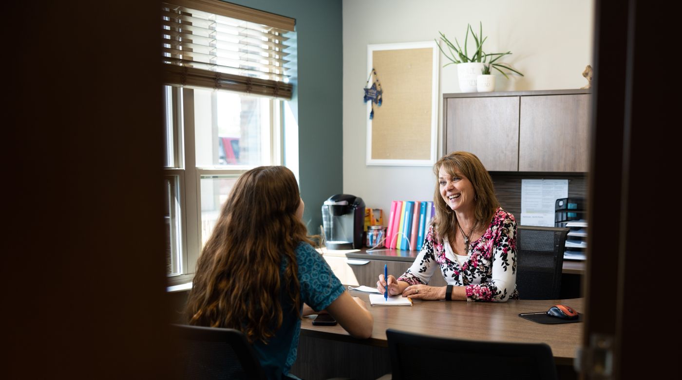 Jean Spaulding meeting with Bethesda employee Mackenzie Froelich