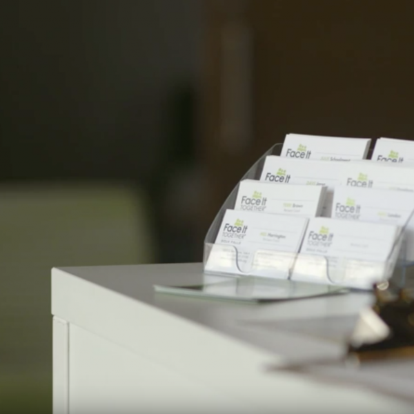 Business cards on a desk