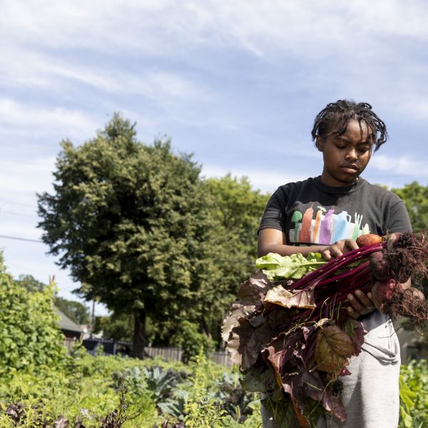 Omariasha Houston tends the plots using regenerative, sustainable and organic techniques