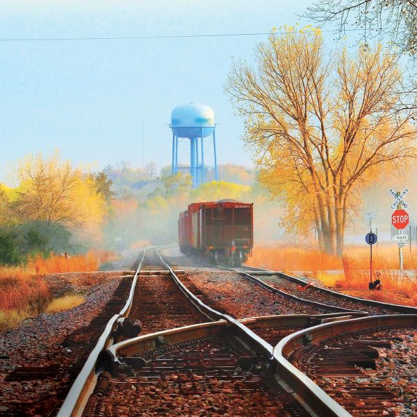 These railroad tracks run adjacent to the Yellow Medicine Quarry, a local employer since the 1940s, and connect Granite Falls to Marshall to the south and Willmar to the north.