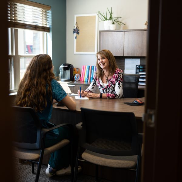 Jean Spaulding meeting with Bethesda employee Mackenzie Froelich