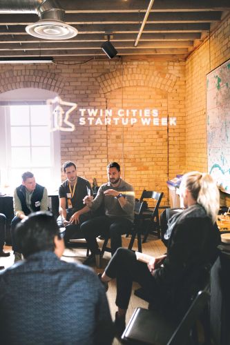 Attendees at Twin Cities Startup Week talk through how to build a business while creating an impact.