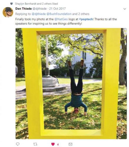 Dan Thiede tweet from poptech