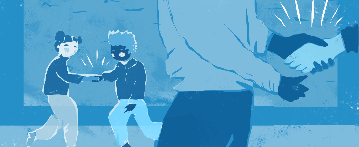 Illustration of people shaking hands.
