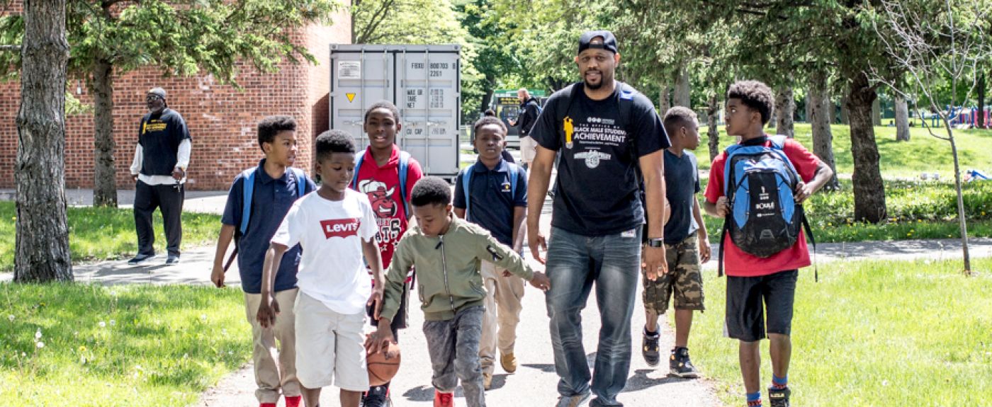 michael walker walking with children