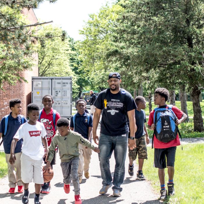 michael walker walking with children
