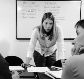 Photo of Laura Zabel from her first week at Springboard for the Arts